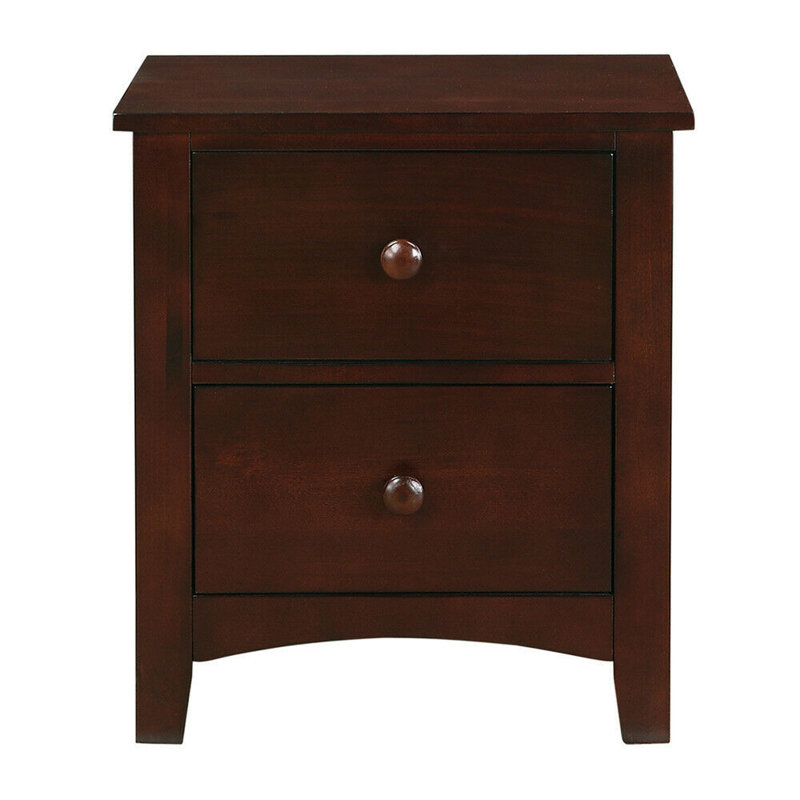 2 tables de chevet en chêne foncé - décoration de chambre à coucher moderne