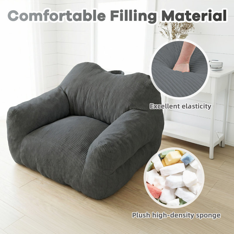 Beanbag Sofa, Square, Grey