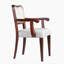 Ensemble de 2 chaises de salle à manger rembourrées à finition noyer - Fauteuils traditionnels avec lignes courbes, structure en bois franc massif et accoudoirs rembourrés, élégantes chaises d'appoint en tissu beige pour la salle à manger ou la cuisine