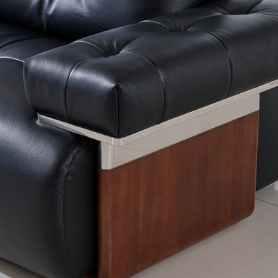 Bauhaus Retro Straight Black Sofa