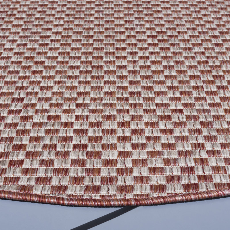 Tapis intérieur / extérieur gris Arneshia, Rond 6 pi 7 po