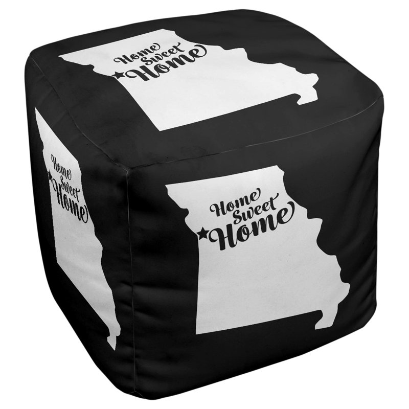 Repose-pieds cubique pour villes kansas home, Noir