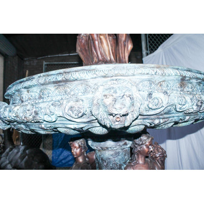 Giant Bronze Four Seasons Fountain with Patina Finish 48" x 48" x 98"H