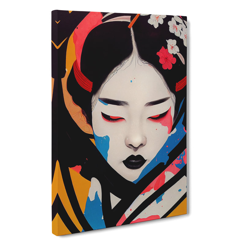 Geisha Paint Drip No.1 - Wrapped Canvas, 76cm H x 50cm W x 3cm D