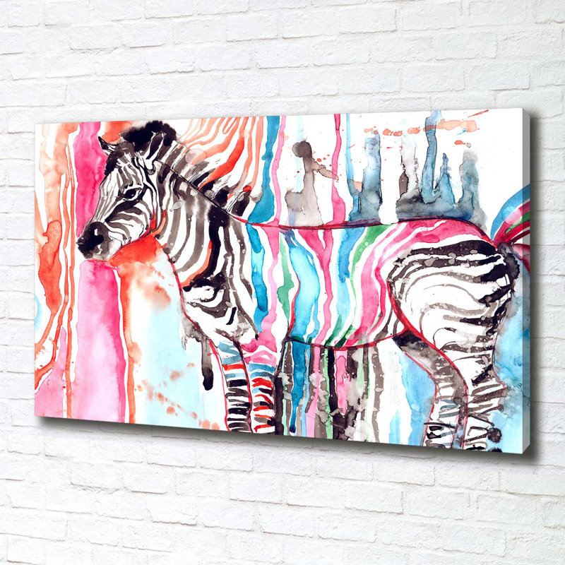 Colorful Zebra - Wrapped Canvas Print