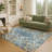 Machine Washable Indoor/Outdoor Bourkelands ACN2334 Floral Rug-1958617479