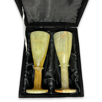 10oz. Handmade Marble Flute Set