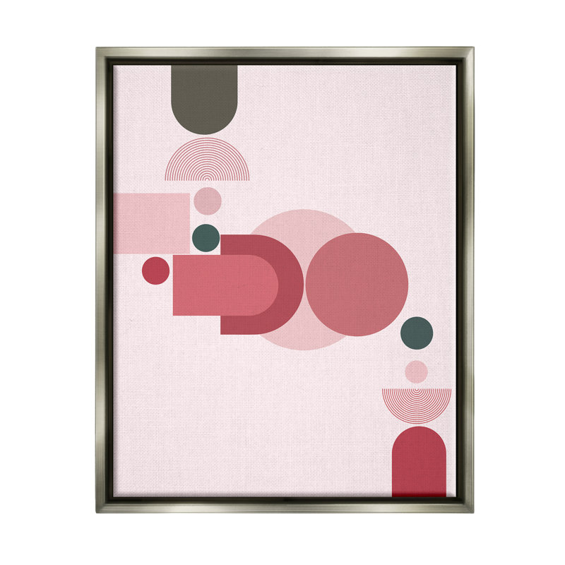 Stupell Industries Pink Varied Geometric Shapes Framed Giclee Art Design By Lil' Rue, H 14 po x l 11 po x P 1,5 po
