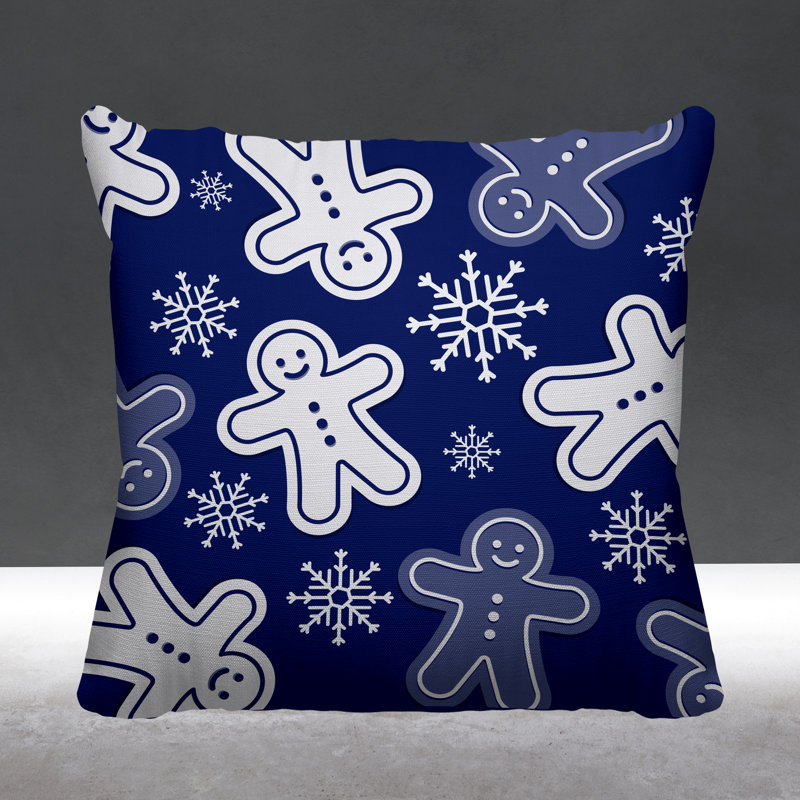 Coussin Holiday, L 15 po x H 15 po, Bleu marine