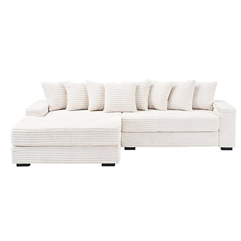 Canapé rembourré avec coussins, Beige