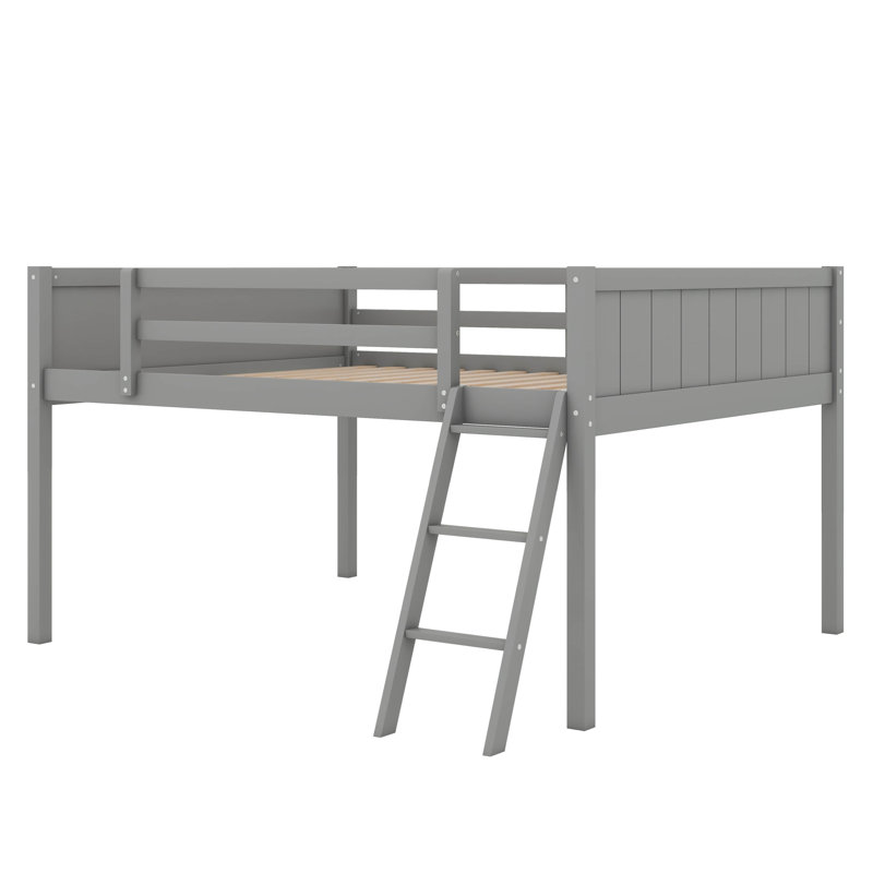 Lit mezzanine en bois avec échelle, Double, Dark Grey