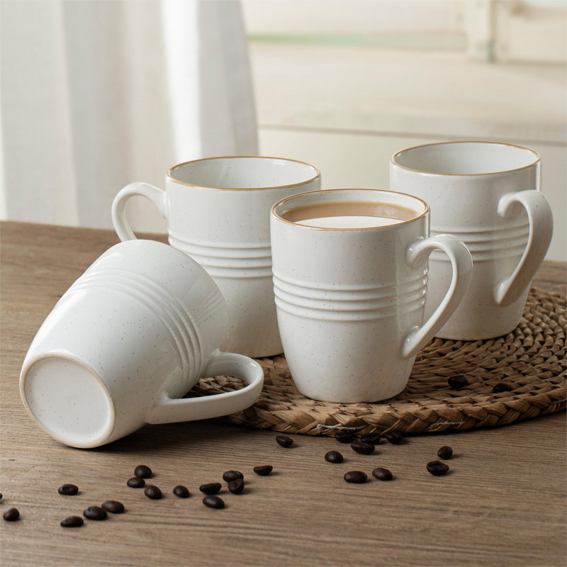 Delaenie Stoneware Coffee Mug, White