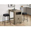 Tabouret de bar, hauteur de comptoir, ensemble de 2, cuisine, aspect cuir noir, métal noir, contemporain, moderne