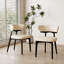 Chaise de salle à manger moderne en similicuir, chaise d'appoint avec pieds en bois noir, ensemble de 4 chaises de cuisine, aucun assemblage requis-1227296020