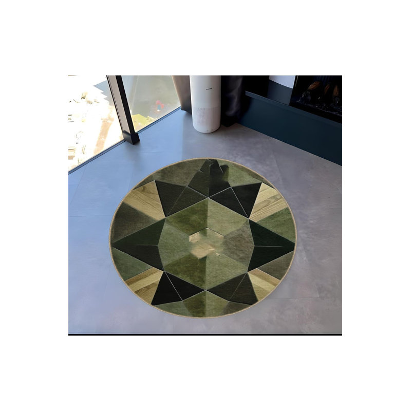 Tapis décoratif moderne à motif géométrique vert