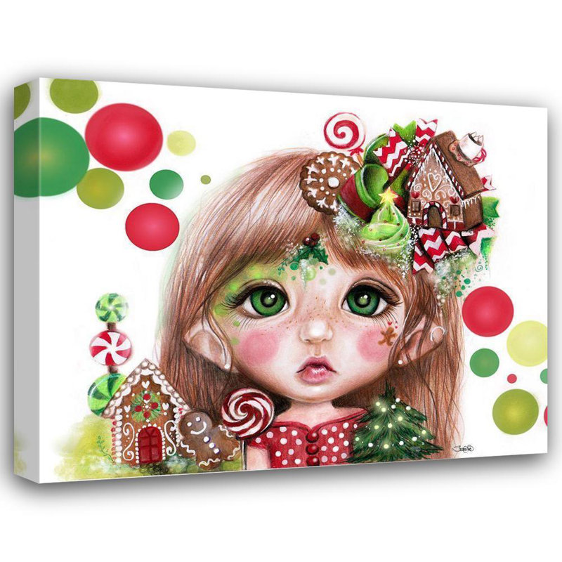 The Holiday Aisle® Sheena Pike, galerie d'art sur toile tendue: Ginger (Christmas), MunchkinZ Elf, H 15 po x l 18 po
