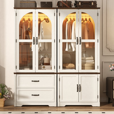 Armoire garde-robe arquée de 72 po de hauteur Farmhouse