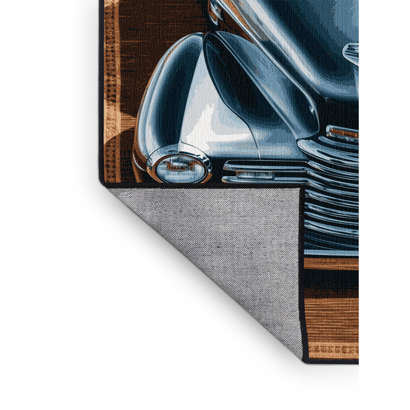 Machine Washable Transportation Brown Area Rug, Square 6'