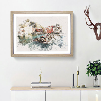 Boats in Vernazza Italy - Picture Frame Graphic Art Print