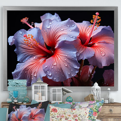 Hibiscus mauve moderne, impression sur toile