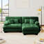 Canapé modulaire Cloud Couch pour le salon, canapé 2 places en chenille avec 2 coussins lombaires et 2 coussins décoratifs, canapé rembourré à accoudoirs larges avec repose-pieds convertible-1560391147