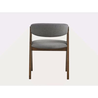 Ensemble de 2 chaises d'appoint Keiki en tissu gris et finition noyer