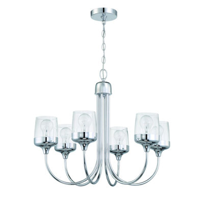 Schaitman 6 - Light Steel Dimmable Classic / Traditional Chandelier