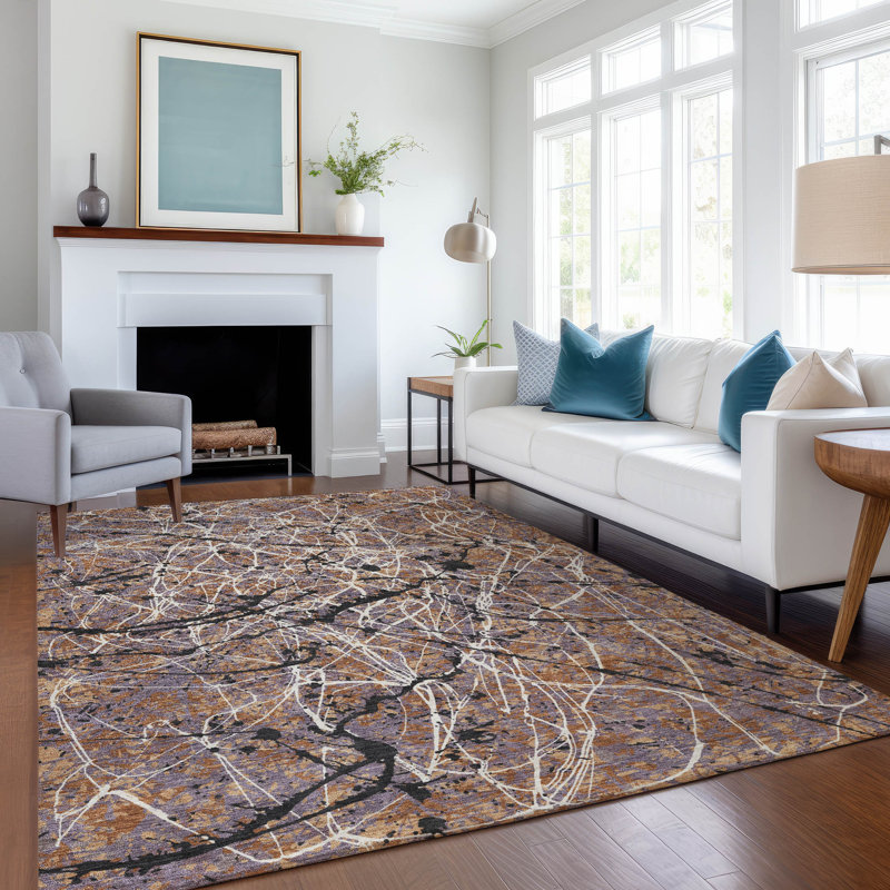 Machine Washable Indoor/Outdoor Jozwiak ACN2389 Abstract Rug, Rectangle 8' x 10'