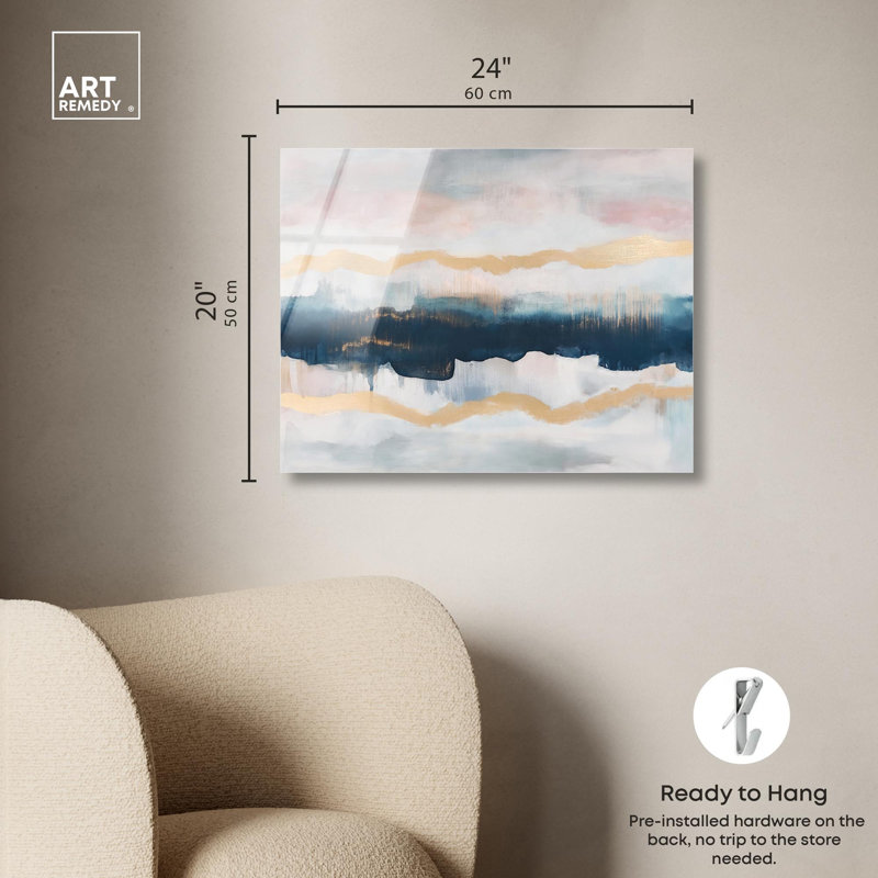 «Indigo Tides», impression sur acrylique par Art Remedy, H 20 po x l 24 po
