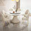 Shiny White Round Sintered Stone Tabletop Dining Table-44326290