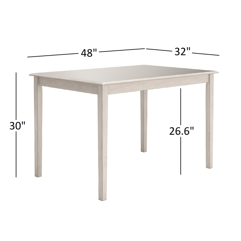 Alexa-Mae 4 - Person Solid Wood Top Four Leg Dining Set, Antique White
