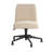 Mid Back Armless Office Chair With Wheels In Soft Beige Fabric, Computer Desk Seating For Personal Workspace-315520545