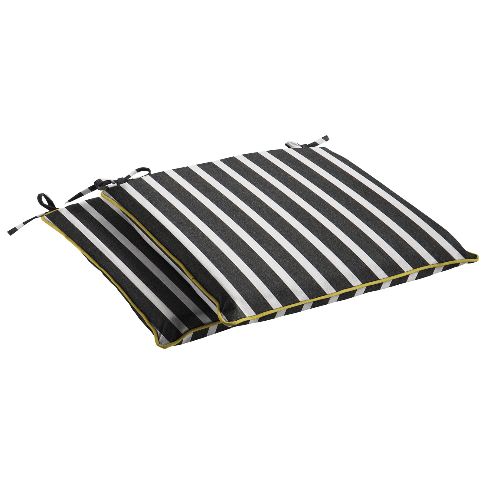Sunbrella Striped Outdoor Dining Chair, 2" H x 20" W x 20" D, Black/Yellow
