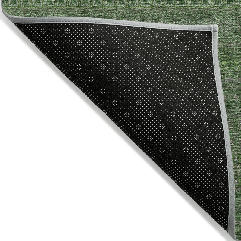 Tapis extérieur lavable rayé antidérapant 2 pi x 3 pi vert fougère
