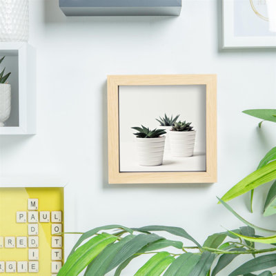 Nicola Spring - 3D Box Photo Frames - 6" x 6" - Light Brown