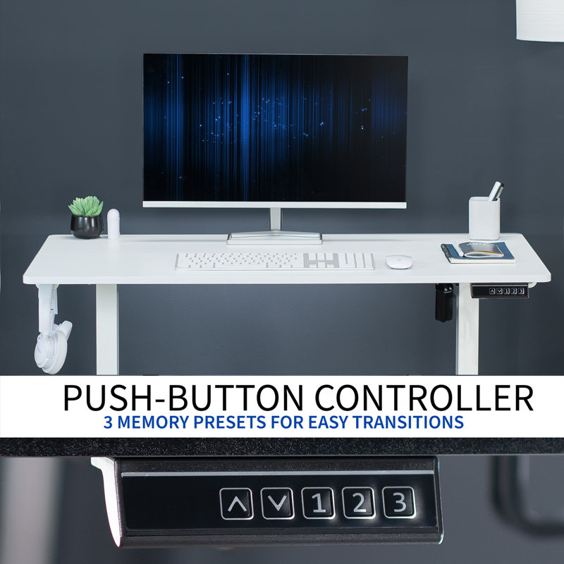 Elevate 44" White Electric Adjustable Standing Desk