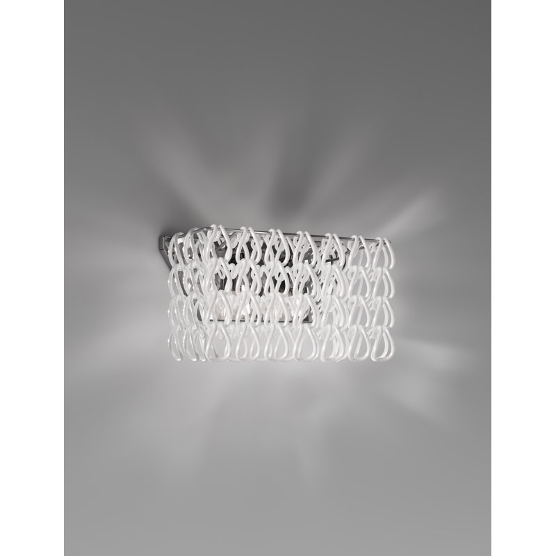 Minigiogali Wall Lamp 2 Black Glossy Chrome E26 Ul, Glossy Chrome, White, 9" H x 20" W x 20" D