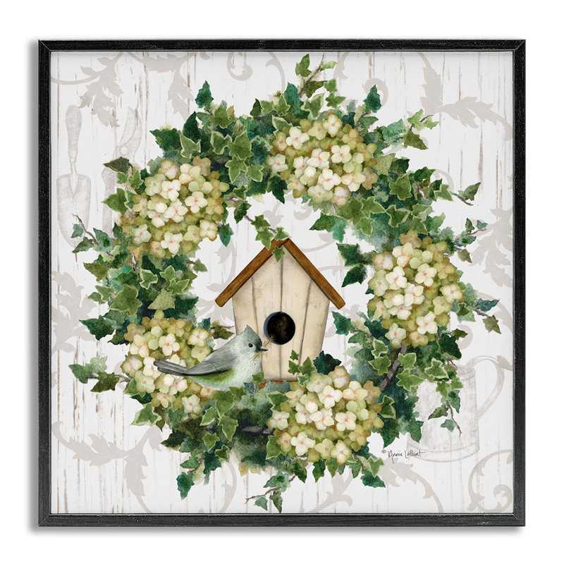 Art printanier à giclée encadrée par Birdhouse, H 24 po x l 24 po, Estampe numérique Farmhouse