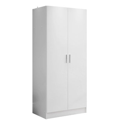Latitude 2 Door Storage Cabinet with Ample Shelf Space 31"L Utility Armoire Closet  Entryway and Bedroom Organization Unit