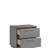 Elara Nightstand – Two-Tone High-Gloss Marble & Lacquer Finish With Red Velvet-Lined Drawers And Metal-Finished Legs