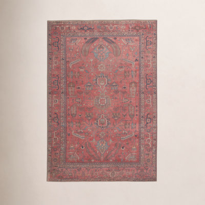 Brixey Red Washable Oriental Rug