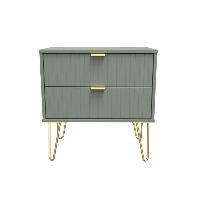 Baudelia 58cm W Manufactured Wood Bedside Table, Green