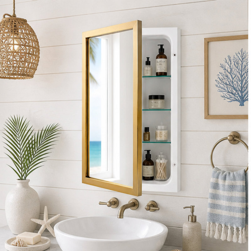 Miroir Eatton, Or brossé