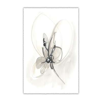 Neutral Floral Gesture VI - Wrapped Canvas Print