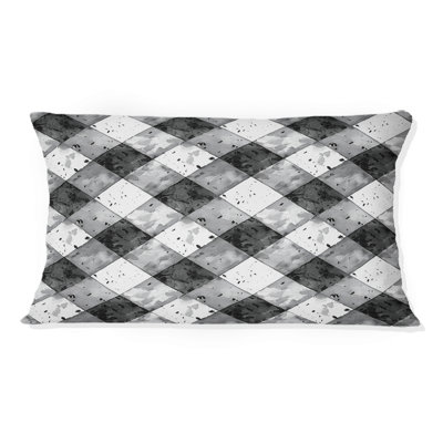 Imprimé vichy noir et blanc - Coussin lombaire traditionnel