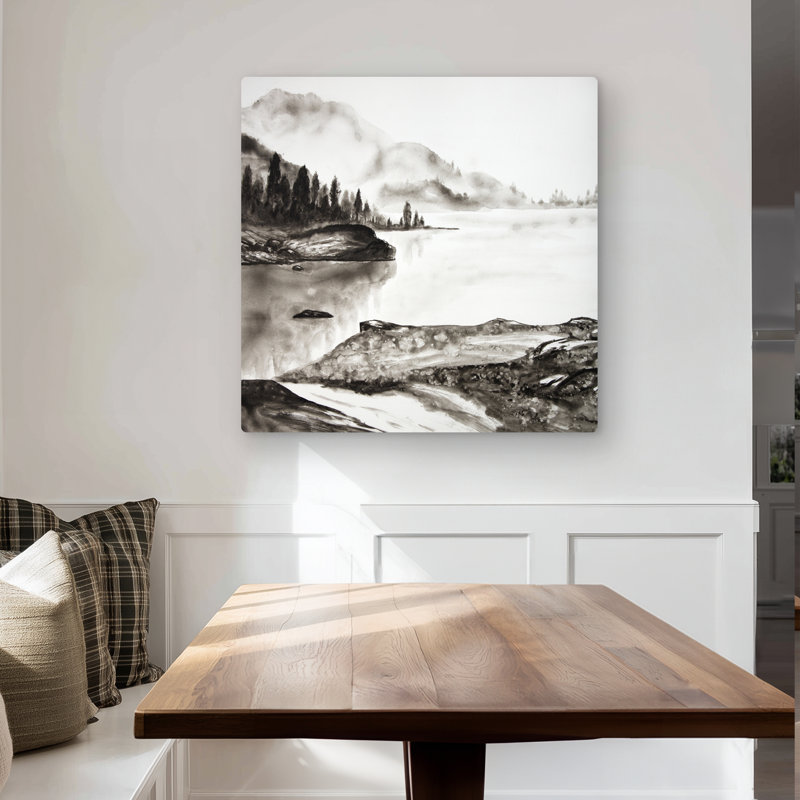 Peaceful Landscape - Rustic Trees Metal Print for Home Decor