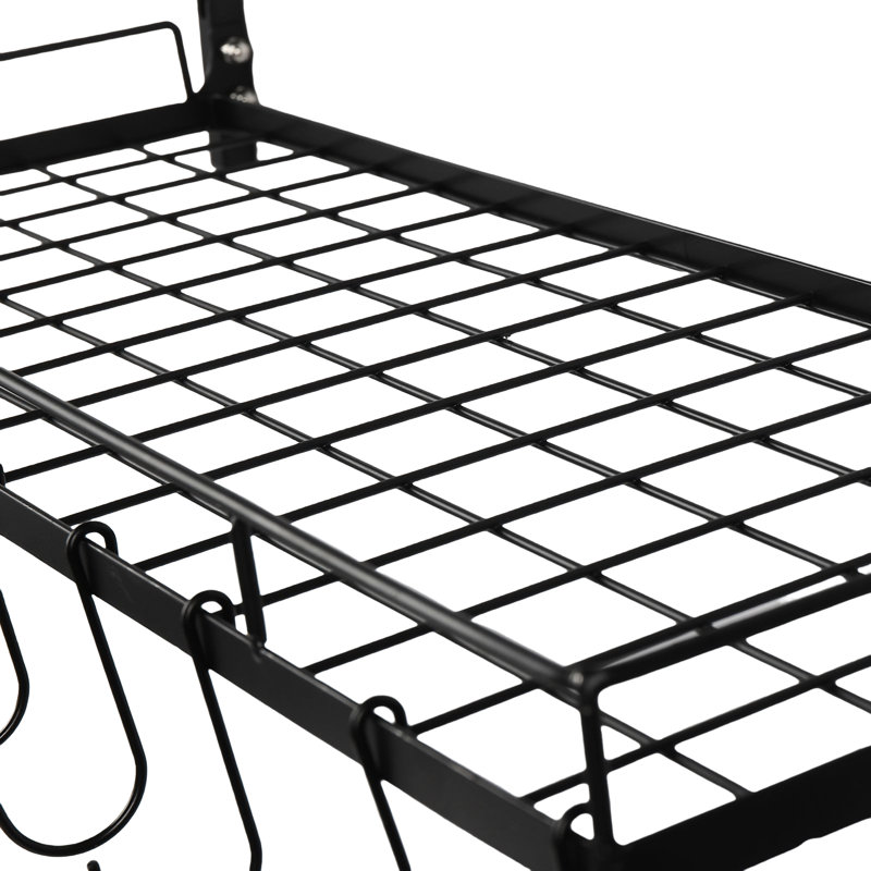 26 Inch Wall Mounted Hanging Pot Rack with 10 Hooks