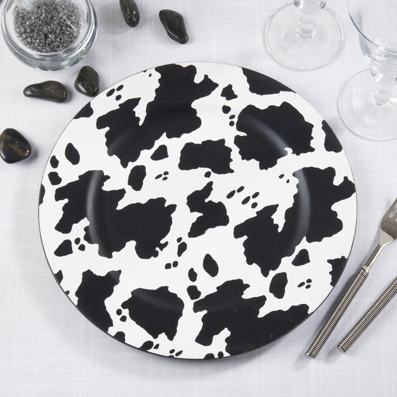 Cow Spot Pattern Charger Plate (Set of 4)