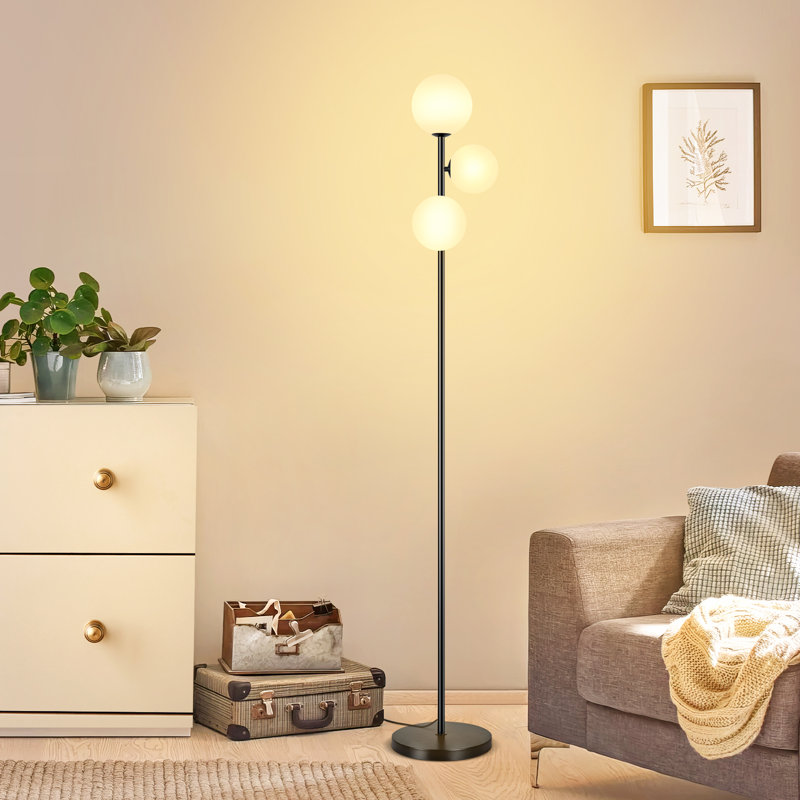 Hinnar 70.67'' LED Tree Floor Lamp with Globe Shade for Living Room Bedroom