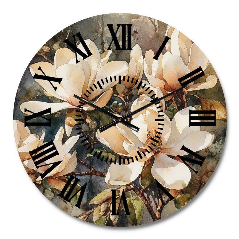 Horloge murale crème et magnolia, Médium